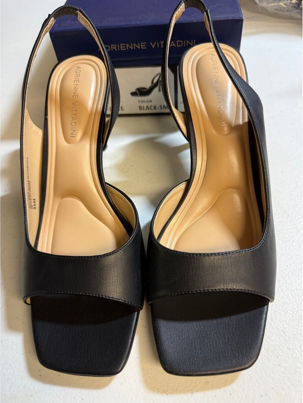 Adrienne Vittadini AV-Jake Black Slingback Heels Size 8.5M